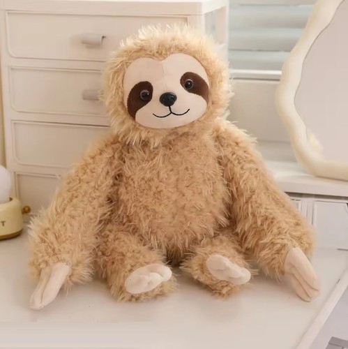 Light brown sloth plush toy - toy, 8"